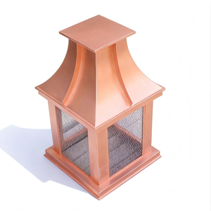 Capot de cheminée en cuivre sur mesure, épais et carré, avec toit pagode, résistant aux intempéries, en métal architectural - Product Image 4