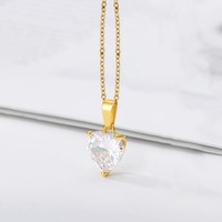 Collier Cœur en Zircon pour Femme, Chaîne Argentée ou Dorée, Pendentif Cœur Unique en Zircon Cubique pour Filles