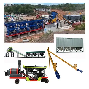 Ready Dry Mix Concrete Batch Plant Stationary Double Shaft Cement Batching Centralized Control Weighing Batcher