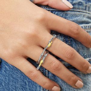 Gioielli di moda Hip Hop 925 in argento Sterling anelli Vintage fatto a mano originale di design uccello sul ramo per le donne uomo regalo - Product Image 6