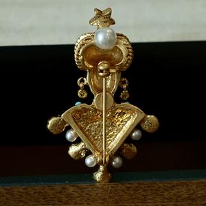 Ancienne Egypte Petite Afrique Noire Portrait Noir Chef Tribal Africain Blackamoor Sultan Genie Sheba Broche Corsage Femme Pin - Product Image 3