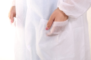Tenue de travail blanche avec fermeture Velcro en PP non tissé pour la protection contre les particules, emballée individuellement, livraison rapide et <span class=keywords><strong>prix</strong></span> bas - Product Image 2