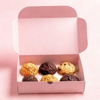 Boîte à pâtisserie de luxe en carton imprimé rose avec logo personnalisé, impression offset, pour biscuits et desserts