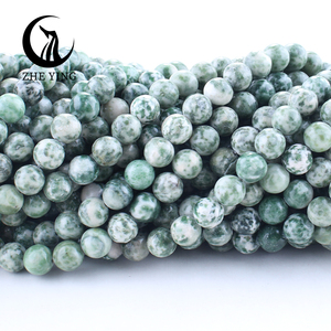 Zhe Ying 6mm 8mm 10mm perles <span class=keywords><strong>de</strong></span> pierre <span class=keywords><strong>de</strong></span> jaspe point vert cristal <span class=keywords><strong>de</strong></span> guérison pierres précieuses en vrac perles <span class=keywords><strong>de</strong></span> jaspe point vert - Product Image 2