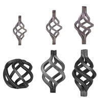 Balustre creux noir satiné avec deux pieds-Carré 1/2 "-Pièces d'escalier