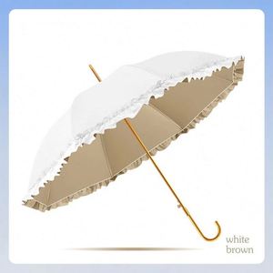 Elegant With Lace Trim Ladies Parasol Sunshade Automatic Windproof Dome Shape Umbrella Promotion Gift Comfort - Product Image 4
