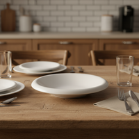 Bol mélangeur en mélamine personnalisé avec logo, assiette ronde durable avec décalcomanie pour restaurant, cuisine, rentrée scolaire