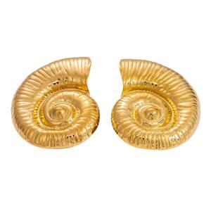 Conch <b>Stud</b> Earrings <b>Titanium</b> Steel 18K Gold Plated European Style Fashion Jewelry For Women - Product Image 5