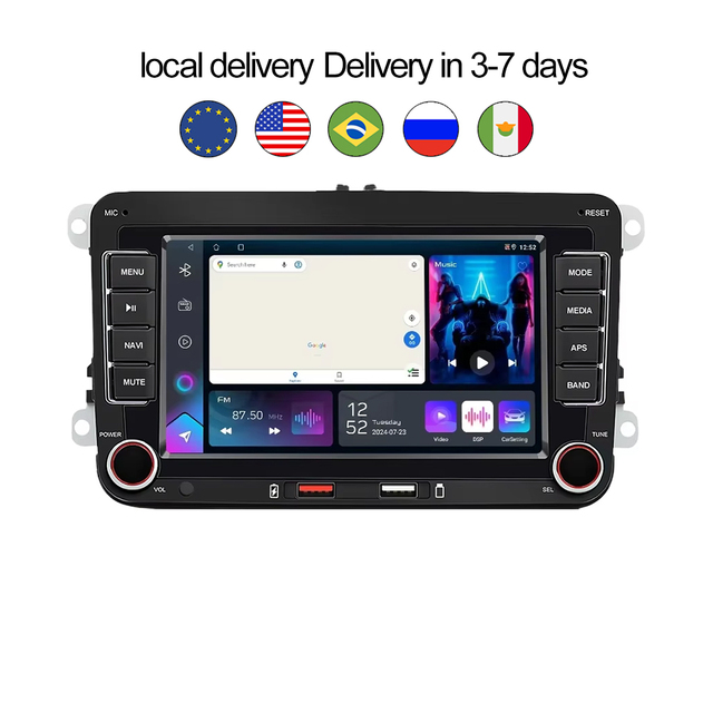 LEHX  2din Android Auto Car Radio  Carplay for Volkswagen VW Passat Golf Jetta Polo Skoda Autoradio GPS Car DVD Player