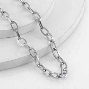 สร้อยคอทรงกลม สแตนเลสสตีล แบบ Cuban Chain Curb Link หลากสี คุณภาพสูง สำหรับผู้ชายและผู้หญิง - Product Image 5