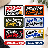 Écussons brodés personnalisés style motard de course, badges textuels personnalisés pour moto, pour sacs fourre-tout, vestes, chapeaux, appliques de mode