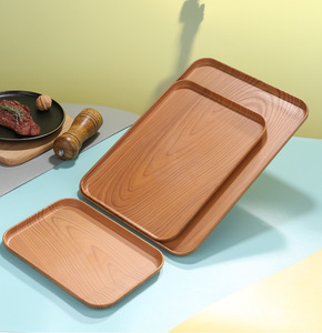 Rechteckiges, nachhaltiges, multifunktionales, dekoratives Serviertablett aus Kunststoff, spülmaschinenfest, für Lebensmittel, Obst, Snacks, Desserts - Product Image 1