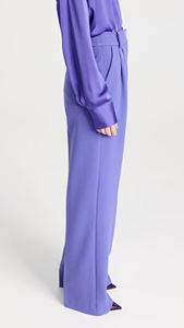 Oem produttore personalizzato Casual a vita alta <span class=keywords><strong>con</strong></span> cerniera a doppia piega <span class=keywords><strong>tasche</strong></span> <span class=keywords><strong>laterali</strong></span> a gamba larga <span class=keywords><strong>pantaloni</strong></span> da donna - Product Image 3