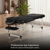Table de massage pliante professionnelle en aluminium, large, pour spa et soins du visage