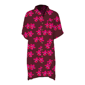 2025 Aloha femmes 100% rayonne personnalisé en gros impression florale coupe ample robe de plage Style classique femmes chemise robe en vente - Product Image 4