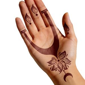 Plantilla de henna para toda la palma de la mano, diseño floral, adhesivo para pintar a mano, estilo étnico, plantilla de tatuaje temporal ecológica - Product Image 4