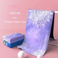Tapis de yoga en microfibre suédée de 1,5 mm, imprimé de dessins animés, ultra-fin, pliable, antidérapant, absorbant la transpiration, avec sac