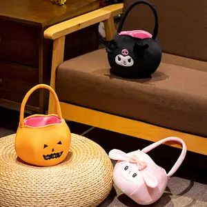 Fantasma Dos Desenhos Animados Decoração Moda Abóbora Sanrioes Kuromi Melody Bolsa Bonito Pelúcia Halloween Doces Sacos