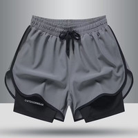 Shorts Hommes Deux Pièces Simulé Été Course Gym Basketball Musculation Séchage Rapide Respirant Jogging