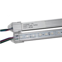 Barra de luz led rgb 24V de buena calidad smd 5050 tira led rígida rgb con AL Vivienda + pc con 44Key o Mini controlador