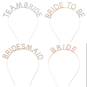 Venta caliente Boda nupcial accesorios para el cabello aleación cristal diamante novia carta <span class=keywords><strong>diadema</strong></span> equipo dama de honor <span class=keywords><strong>diadema</strong></span> al por mayor - Product Image 1