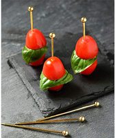 Pics à Cocktail dorés décoratifs multicolores en acier inoxydable pour les fêtes au Bar ou les collations au barbecue