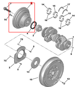 Pièces détachées automobiles OE 9809170080 Poulie de vilebrequin 1.2T pour Peugeot 2008 308 308S 408 <span class=keywords><strong>Citroën</strong></span> C3XR C4L C4SHIJIA - Product Image 2