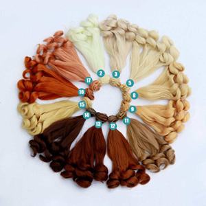 FSTYLER bambola pezzo di capelli ad alta temperatura in fibra sintetica riccioli dritto di fabbrica per BJD SD fai da te 15cm 20cm 25cm - Product Image 2