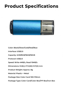 แฟลชไดรฟ์โลหะ New Home & Student USB 2.0 ความจุ 4GB-32GB หลายสี พร้อมการรับประกัน 2 ปี สำหรับรูปภาพและงานบ้าน - Product Image 2