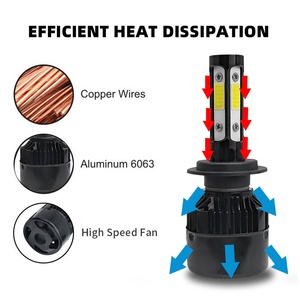 Xe phụ kiện xe máy h4 <span class=keywords><strong>Led</strong></span> Đèn Pha <span class=keywords><strong>H7</strong></span> H11 H13 4 bên 9005 9006 bền <span class=keywords><strong>Led</strong></span> sương mù/lái xe đèn pha - Product Image 3