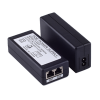 48V 0.5A 24W POE Ethernet CCTV Cámara IP NVR Router Switch LAN Fuente de alimentación del teléfono 2 puertos 10/100Mbps Adaptador de corriente del inyector POE
