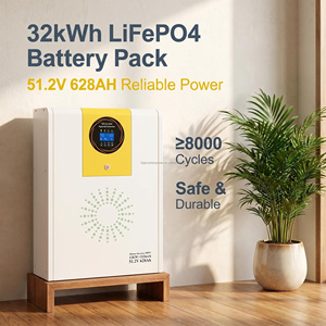อินเวอร์เตอร์ไฮบริดออลอินวัน 12kW 32kWh พร้อมระบบแบตเตอรี่ LiFePO4 ตัวควบคุมการชาร์จพลังงานแสงอาทิตย์แบบ MPPT จ่ายไฟแบบ Pure Sine Wave - Product Image 3