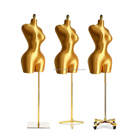 Mannequin ajustable en tissu doré foncé, demi-corps, pour robe brésilienne BBL, grande taille, forte poitrine, fesses généreuses, pour présentation de vêtements féminins sexy