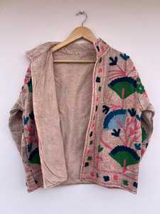 TNT Fabric Embroidered Suzani <b>Jacket</b> Floral Boho Cotton Blend Coat Gift For Her - Product Image 5