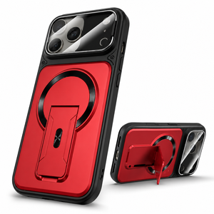 Custodia per <span class=keywords><strong>iPhone</strong></span> 18 Air <span class=keywords><strong>con</strong></span> Supporto Magnetico Invisibile, Effetto Pelle, Sottile, Antiurto, Copertura Completa, Antigraffio, Anti-Impronta - Product Image 1