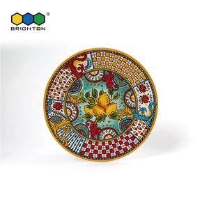OEM Blanc avec décalcomanie ronde cuisine martelé 8.5 pouces 11 pouces 14 pouces mélamine assiettes et plateaux pour restaurant - Product Image 2