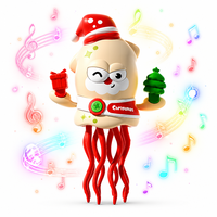 Jouet pieuvre électrique rampant et dansant Zhorya, mignon, à thème de Noël, avec évitement automatique des obstacles, éclairage et musique