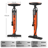 Pompe à vélo portable haute capacité BAIMEI, pompe à pneu manuelle en acier pour valves Schrader, Presta, Dunlop, pour vélo de route et VTT