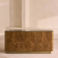 Buffet/Credenza Moderne en Noyer Massif Style Luxe Discret pour Salon, Salle à Manger, Maison Moderne, Loft Urbain
