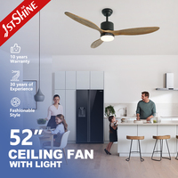 Ventilateur de plafond professionnel 1stshine avec moteur DC, pales en bois massif, télécommande, éclairage intégré, idéal pour la décoration intérieure – Vendeur d'exception, directement de l'usine