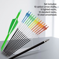 Flèches en carbone personnalisées ID4.2mm Spine400-1000 pour tir à l'arc, en acier et plastique, pour arcs composés/récurves, chasse et tir pour enfants et adultes