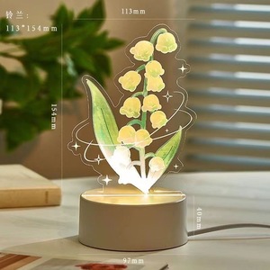 Top vendedor 3D acrílico Rosa tulipán lirio de los valles flor decorativa mesa noche luz para Navidad boda fiesta regalo - Product Image 2