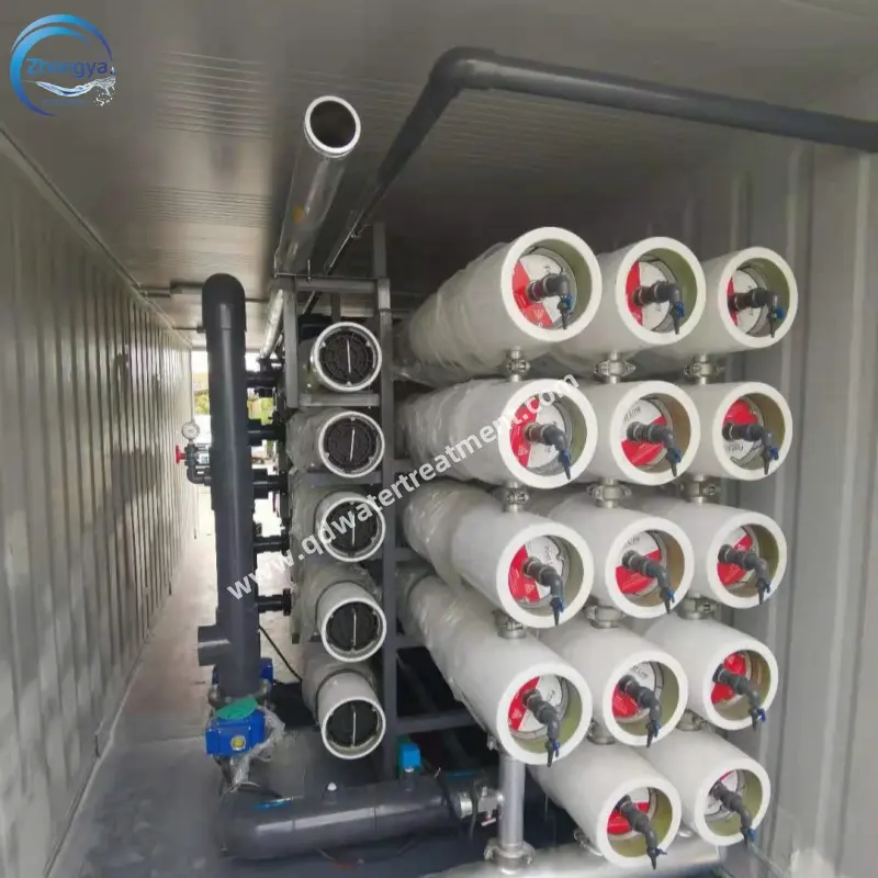 Máquina de desalinización de agua de mar, contenedor de sistema de purificación de agua, planta de ósmosis inversa, comercial, 1000L/D
