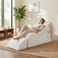 Cómodo Sofá Reclinable de Yoga, Sofá Cama de Esponja con Compresión de Burbujas, Respaldo Acolchado, Ecológico, para Uso en Hoteles y Villas, Envasado al Vacío
