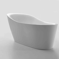 Grande baignoire autoportante blanche personnalisée égouttoir central design moderne baignoire à surface solide acrylique produit de trempage