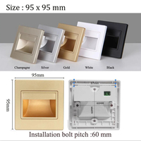 Neonlap 86*86MM 1.5W encastré Footlight couloir carré applique étape lumière intérieur LED éclairage d'escalier avec capteur de mouvement