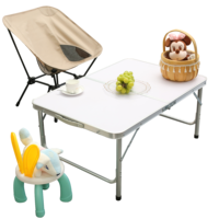 Table pliante en alliage d'aluminium et MDF pour usage extérieur, table de camping légère, table de pique-nique pliante pour le jardin