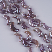 Perles d'eau douce naturelles de forme lune, couleur violette, 18 cm, 10-12 mm, vente en gros, pour la fabrication de bijoux