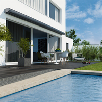Auvent pliant économique avec capteur de pluie et système de fermeture automatique pour terrasse, jardin, restaurant, café