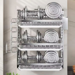 3 Katlı Duvara Monte Metal Bulaşıklık Paslanmaz Çelik Mutfak Kurutma Rafı Lavabo Rafı Saklama Tabağı Kase Düzenleyici - Product Image 5